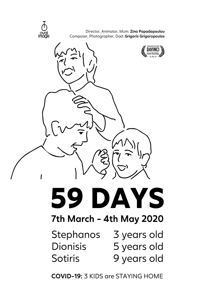 59 Days: Poster COVID-19: 3 KIDS are STAYING HOME